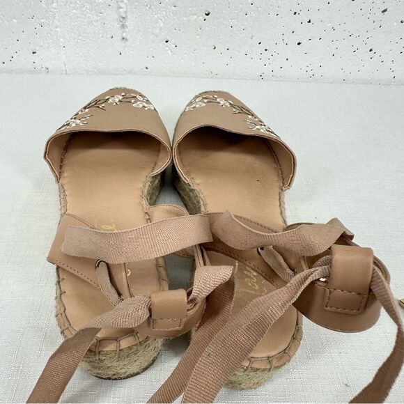 Nanette Lepore Size 8 Being Tie Ankle Ballet Esperdrilles Flats Shoes - Picture 11 of 15